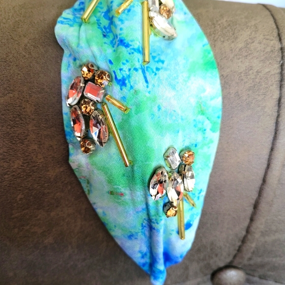 NWD Anthropologie NamJosh Namrata Joshipura Shibori Rosette Embellished Headband - Picture 8 of 11